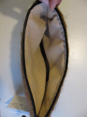 Fiddlehead fern clutch inside