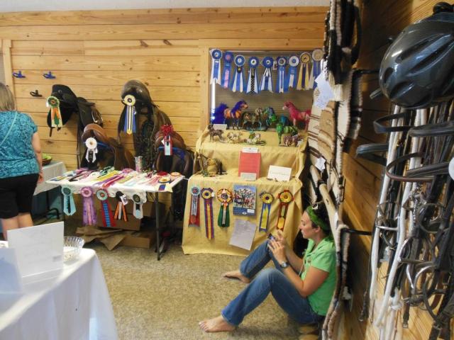 Corrine takes a break from selling